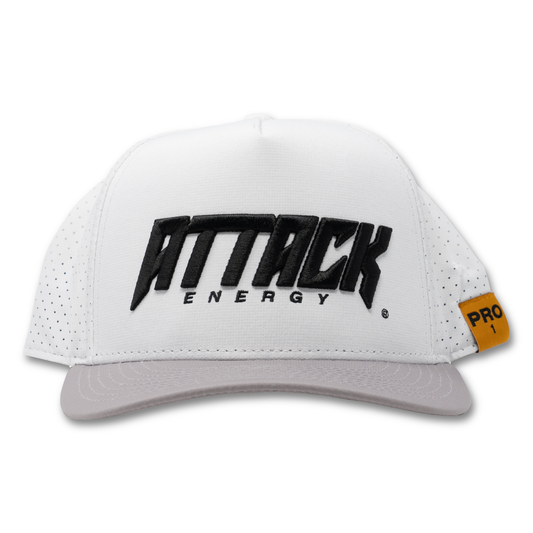 White Attack Energy Pro Hat – front view