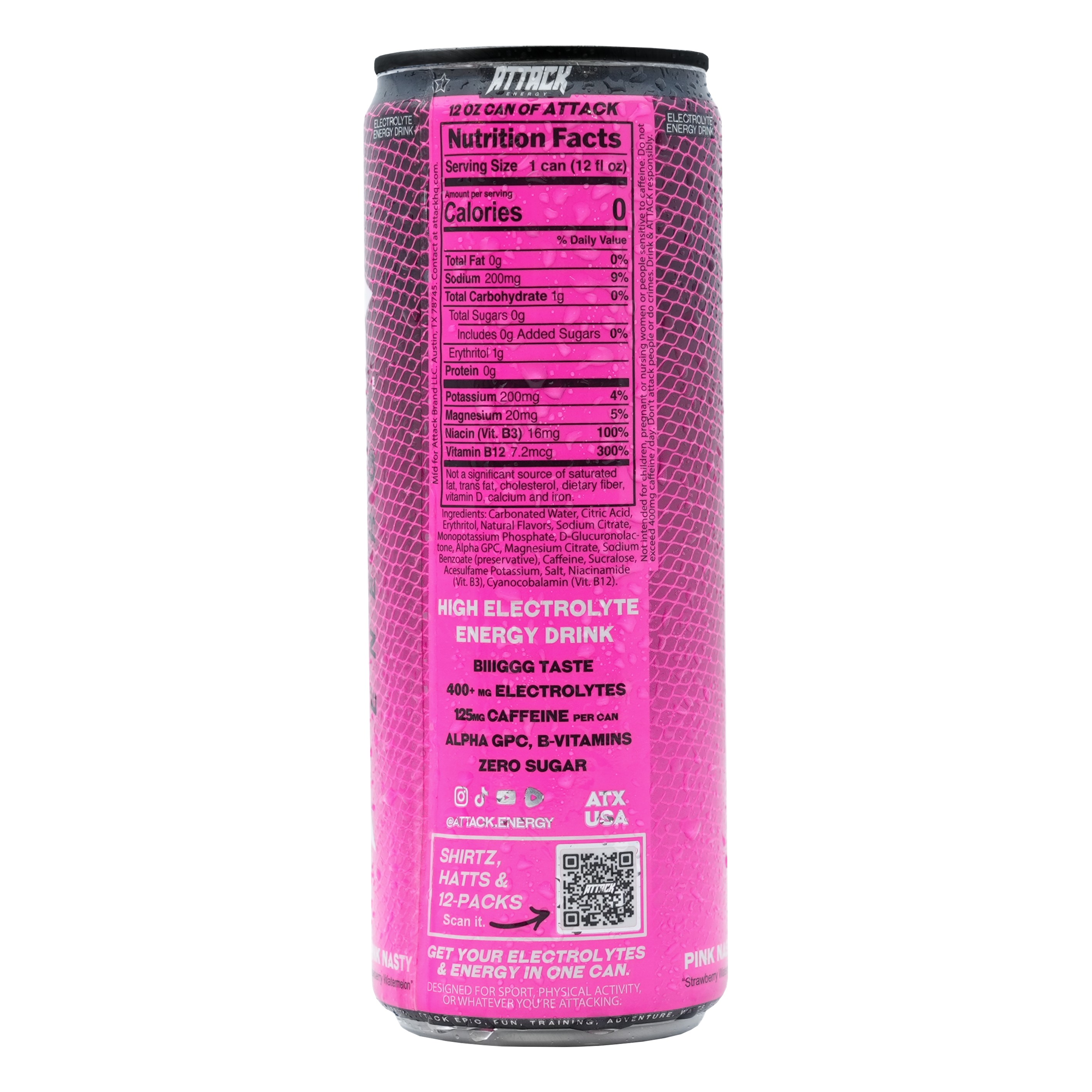 Attack Energy Can Pink Nasty Nutrition Facts